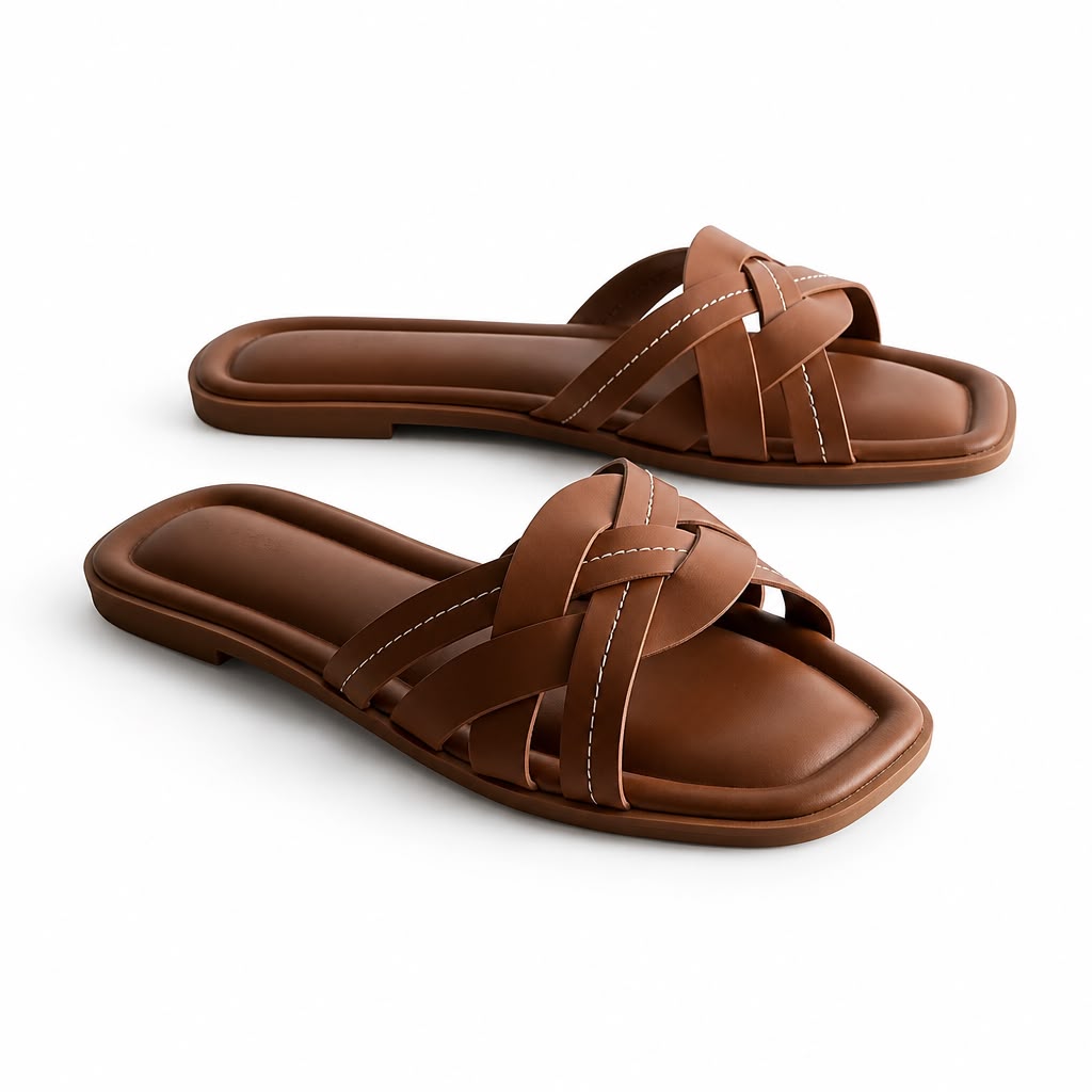 Primark Faux Leather Weave Slides