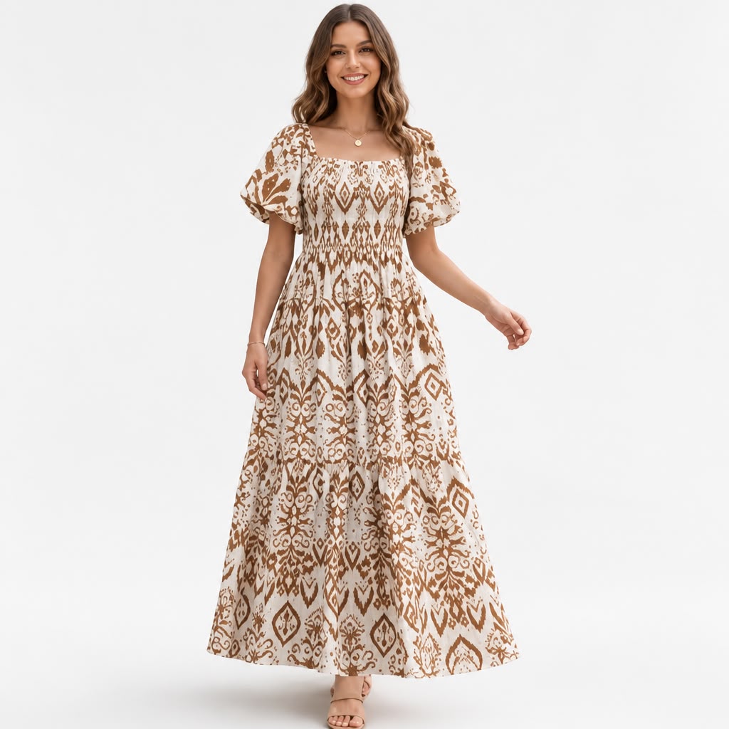 Shirred Layered Dress
