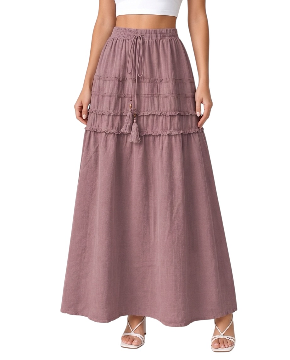 Bohemian Maxi Skirt — Mauve