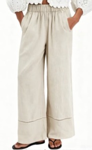 Wide Leg Linen Trousers